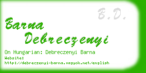 barna debreczenyi business card